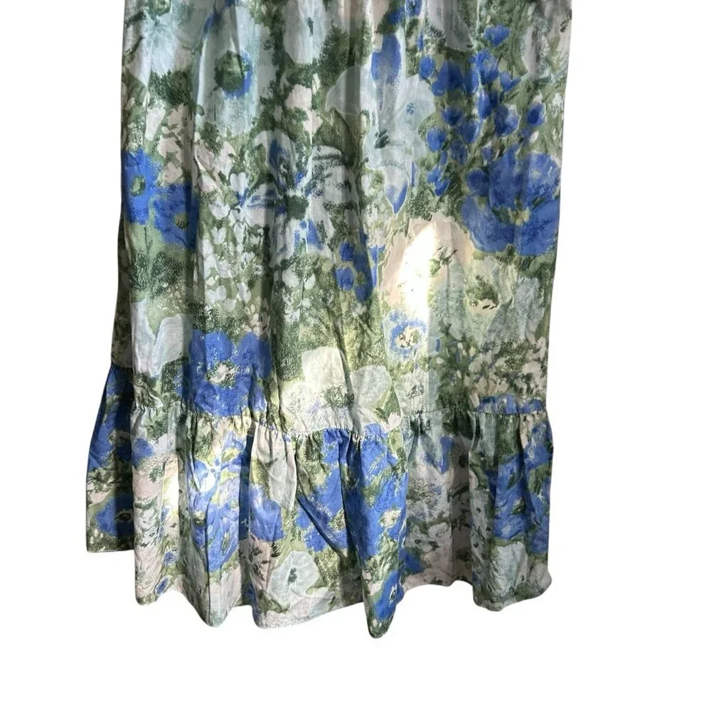 Tuckernuck Floral Prairie Puff Sleeve dress Ruffle Cottagecore Midi Chic Easter - Picture 5 of 12